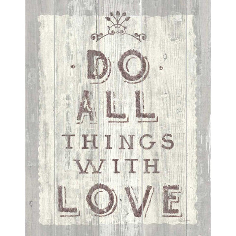 Do All Things Driftwood Black Modern Wood Framed Art Print with Double Matting by Schlabach, Sue