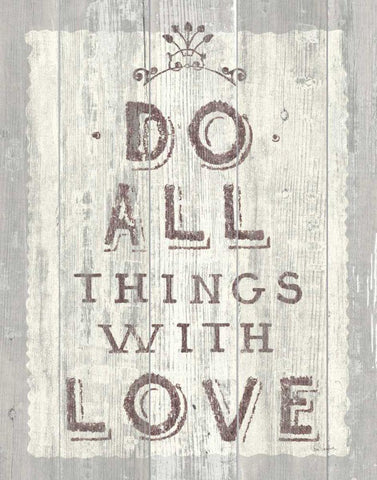 Do All Things Driftwood Black Ornate Wood Framed Art Print with Double Matting by Schlabach, Sue