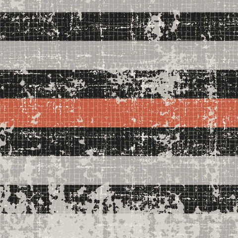 Geometric Patchwork Puree Pumpkin Square III Black Ornate Wood Framed Art Print with Double Matting by Pela Studio