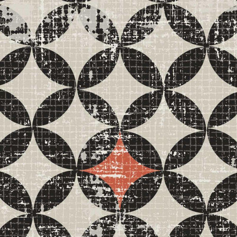 Geometric Patchwork Puree Pumpkin Square IV v.2 Black Ornate Wood Framed Art Print with Double Matting by Pela Studio