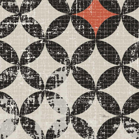 Geometric Patchwork Puree Pumpkin Square V v.2 Black Ornate Wood Framed Art Print with Double Matting by Pela Studio