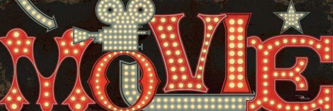 Movie Lights II Black Ornate Wood Framed Art Print with Double Matting by Pela Studio