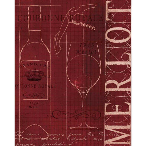 Wine Blueprint II Black Modern Wood Framed Art Print by Fabiano, Marco