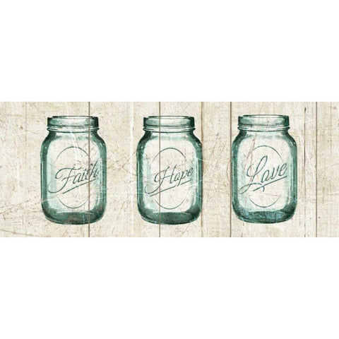Flea Market Mason Jars Panel I v.2 Black Modern Wood Framed Art Print by Wild Apple Portfolio