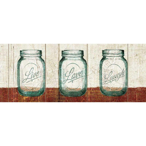 Flea Market Mason Jars Panel II Table White Modern Wood Framed Art Print by Wild Apple Portfolio