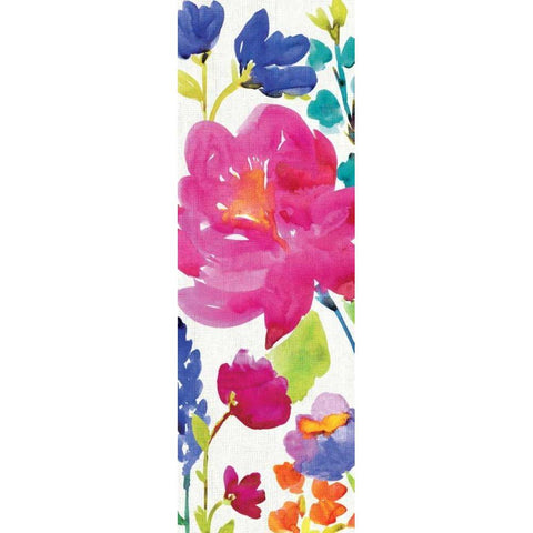 Floral Medley Panel II White Modern Wood Framed Art Print by Wild Apple Portfolio