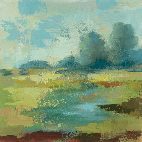 Windsor Blue Field IV Black Modern Wood Framed Art Print by Vassileva, Silvia