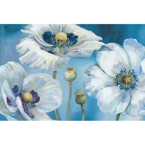 Blue Dance I White Modern Wood Framed Art Print by Audit, Lisa