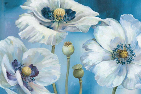 Blue Dance I Black Ornate Wood Framed Art Print with Double Matting by Audit, Lisa