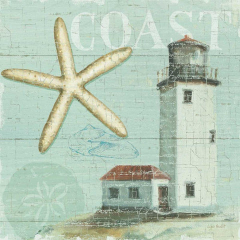 Beach House II White Modern Wood Framed Art Print with Double Matting by Audit, Lisa