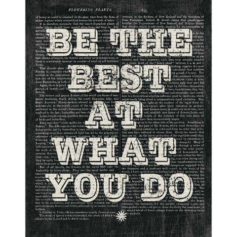 Be the Best Floral Chalk Gold Ornate Wood Framed Art Print with Double Matting by Hershey, Moira
