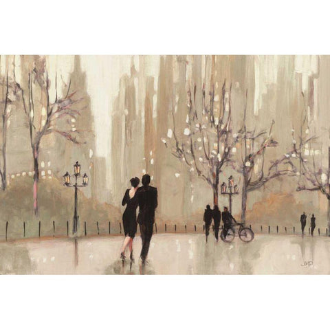 An Evening Out Black Modern Wood Framed Art Print with Double Matting by Purinton, Julia