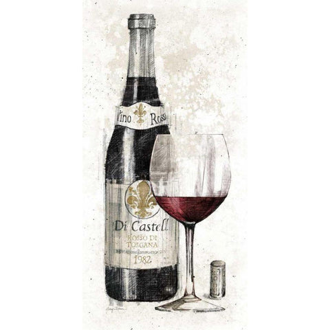 Pencil Wine I Black Modern Wood Framed Art Print with Double Matting by Tillmon, Avery