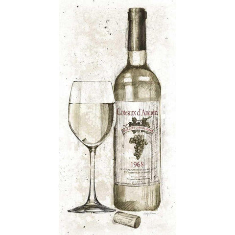 Pencil Wine II White Modern Wood Framed Art Print by Tillmon, Avery