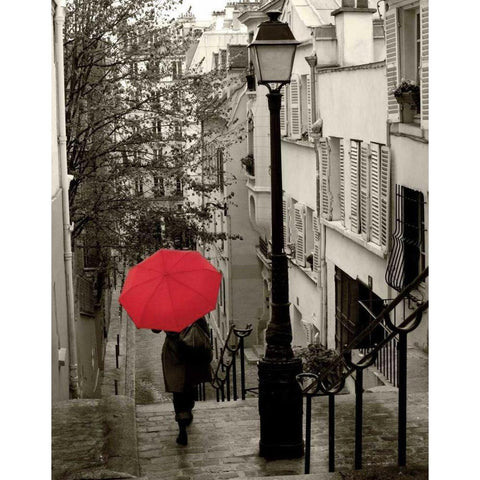 Paris Stroll II Black Modern Wood Framed Art Print with Double Matting by Schlabach, Sue