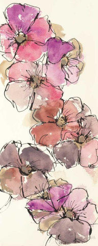 Passion Poppy Panel II White Modern Wood Framed Art Print with Double Matting by Paschke, Chris