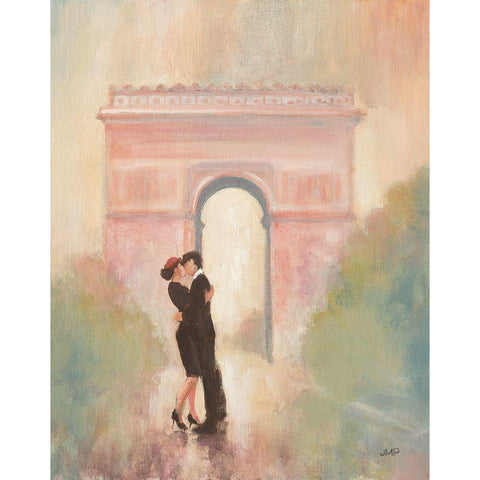 Rendezvous I Black Modern Wood Framed Art Print with Double Matting by Purinton, Julia