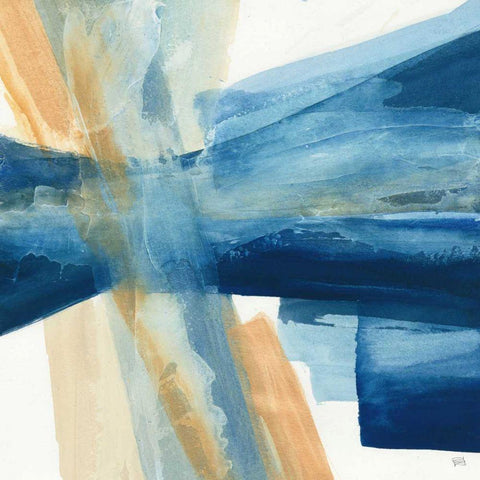 Indigo II White Modern Wood Framed Art Print by Paschke, Chris