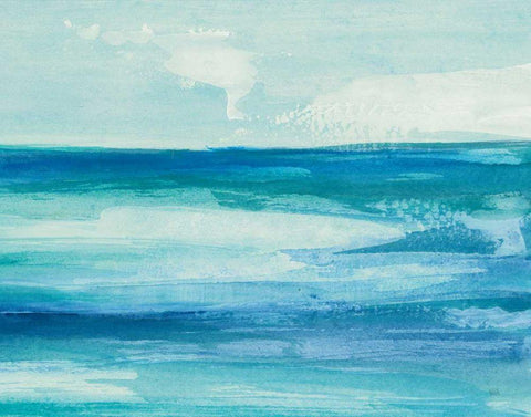 Seascape I Black Ornate Wood Framed Art Print with Double Matting by Paschke, Chris