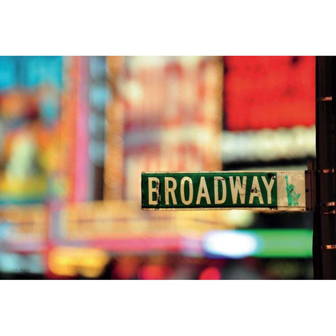 On Broadway Black Modern Wood Framed Art Print with Double Matting by Richard, Ben