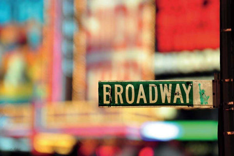 On Broadway White Modern Wood Framed Art Print with Double Matting by Richard, Ben