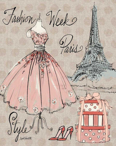 Fashion Week III Black Ornate Wood Framed Art Print with Double Matting by Tavoletti, Anne