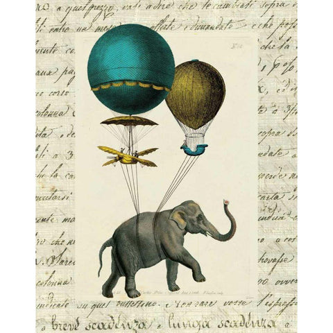 Elephant Ride I v.2 Gold Ornate Wood Framed Art Print with Double Matting by Schlabach, Sue