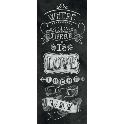 Where There is Love Black Modern Wood Framed Art Print by Urban, Mary