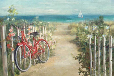 Summer Ride Crop White Modern Wood Framed Art Print with Double Matting by Nai, Danhui