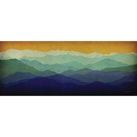 Yellow Sky Mountains Black Modern Wood Framed Art Print with Double Matting by Fowler, Ryan