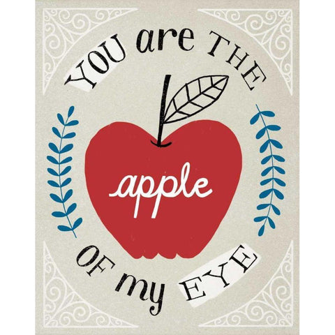 Apple of my Eye White Modern Wood Framed Art Print by Towne, Oliver