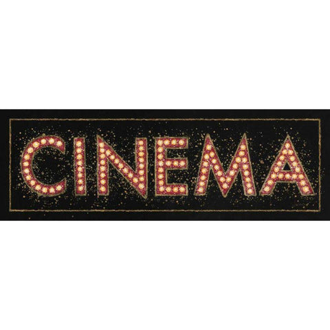 Cinema Marquee Black Modern Wood Framed Art Print with Double Matting by Wiens, James