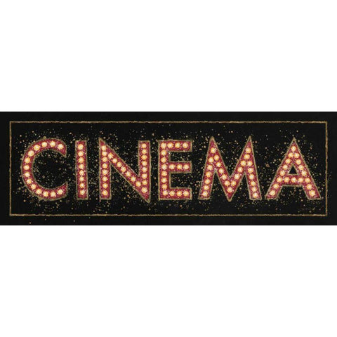 Cinema Marquee Black Modern Wood Framed Art Print by Wiens, James