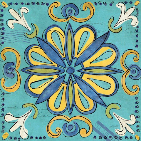 Tuscan Sun Tile IV White Modern Wood Framed Art Print with Double Matting by Tavoletti, Anne