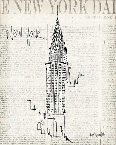 City Sketches I White Modern Wood Framed Art Print with Double Matting by Tavoletti, Anne