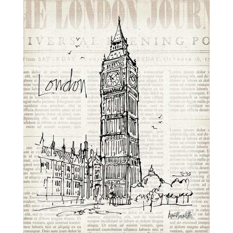 City Sketches II Black Modern Wood Framed Art Print by Tavoletti, Anne