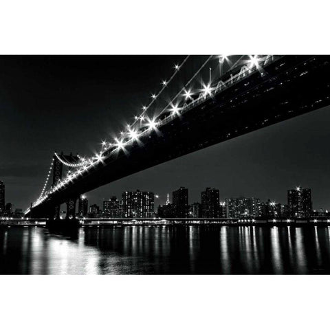 Manhattan Bridge Gold Ornate Wood Framed Art Print with Double Matting by Gendreau, Katherine