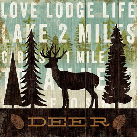 Simple Living Deer Black Modern Wood Framed Art Print by Mullan, Michael