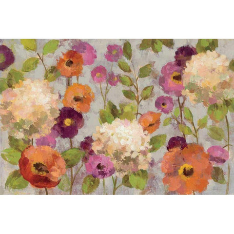 Hydrangeas and Anemones Gold Ornate Wood Framed Art Print with Double Matting by Vassileva, Silvia