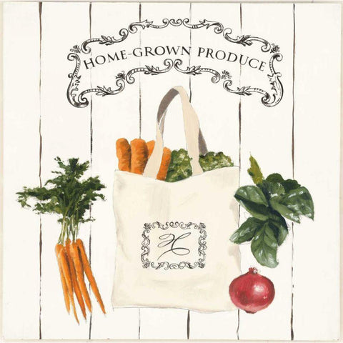 Gone to Market Home Grown Produce Black Modern Wood Framed Art Print with Double Matting by Fabiano, Marco