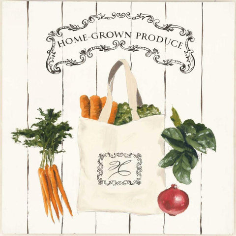 Gone to Market Home Grown Produce White Modern Wood Framed Art Print with Double Matting by Fabiano, Marco