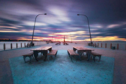 69th Street Pier Black Ornate Wood Framed Art Print with Double Matting by Gendreau, Katherine