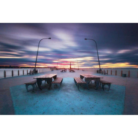 69th Street Pier Gold Ornate Wood Framed Art Print with Double Matting by Gendreau, Katherine