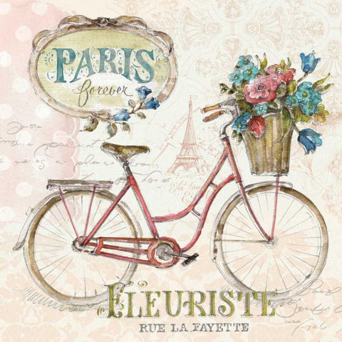 Paris Forever II Black Ornate Wood Framed Art Print with Double Matting by Audit, Lisa