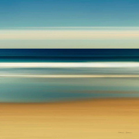 Sea Stripes II Black Ornate Wood Framed Art Print with Double Matting by Gendreau, Katherine