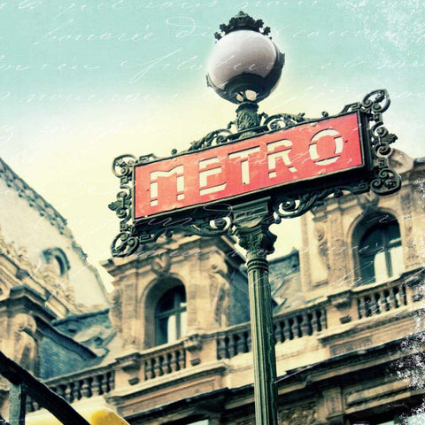 Paris Metro Letter White Modern Wood Framed Art Print by Schlabach, Sue