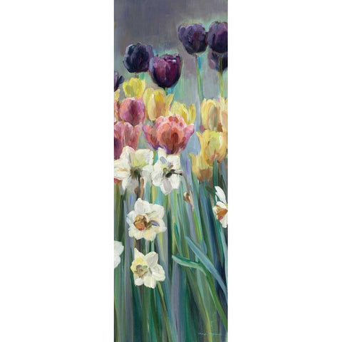 Grape Tulips Panel I Gold Ornate Wood Framed Art Print with Double Matting by Hageman, Marilyn
