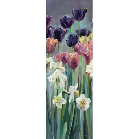Grape Tulips Panel II Gold Ornate Wood Framed Art Print with Double Matting by Hageman, Marilyn
