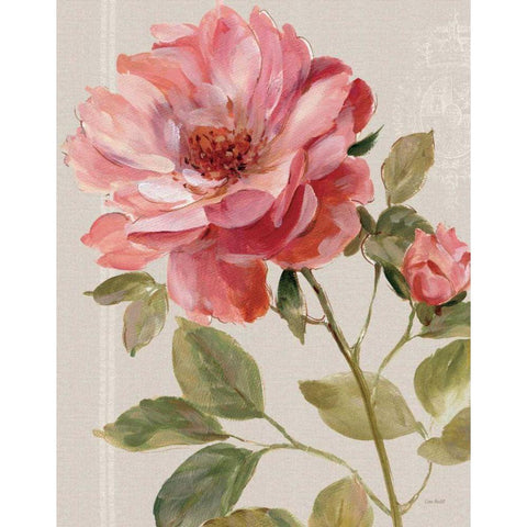 Harmonious Rose Linen Gold Ornate Wood Framed Art Print with Double Matting by Audit, Lisa