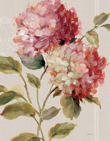 Harmonious Hydrangeas Linen Black Ornate Wood Framed Art Print with Double Matting by Audit, Lisa